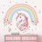 Large Rainbow Wall Decals Unicorn Flower Peel and Stick Wall Art Stickers (Unicorn)